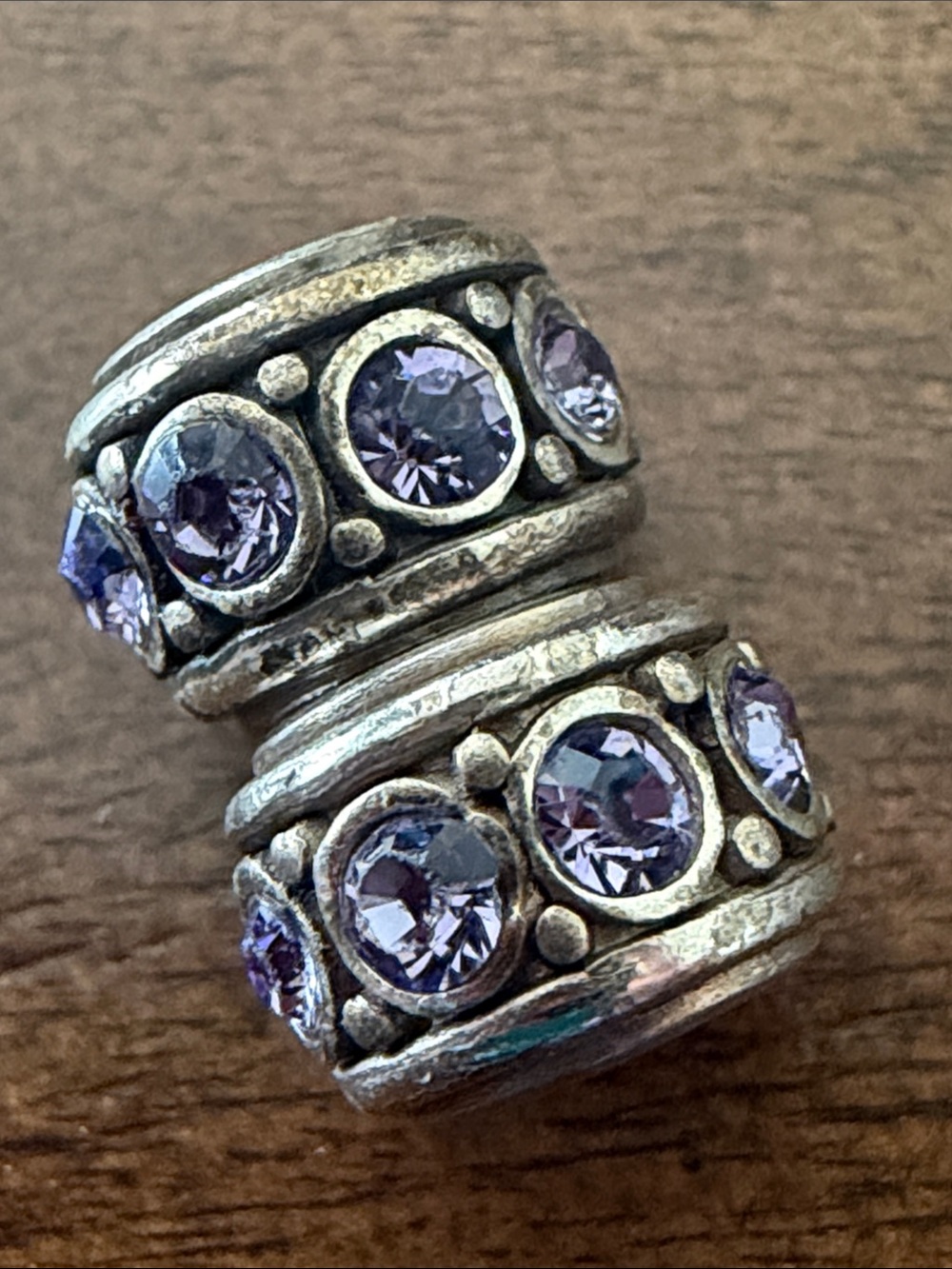 Brighton Silver-Tone Lavender Crystal Spacer Beads